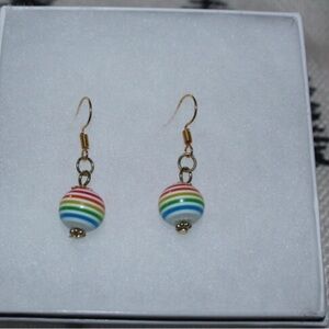 Colorful Rainbow Striped Earrings